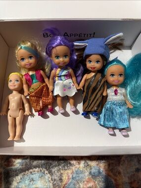 Mini Fashion Doll Set with Blue, Purple, Teal & Blonde Hair - Assorted Colors